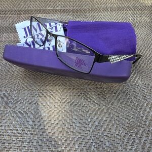 Jimmy Crystal New York Black Glasses with Crystal Detail